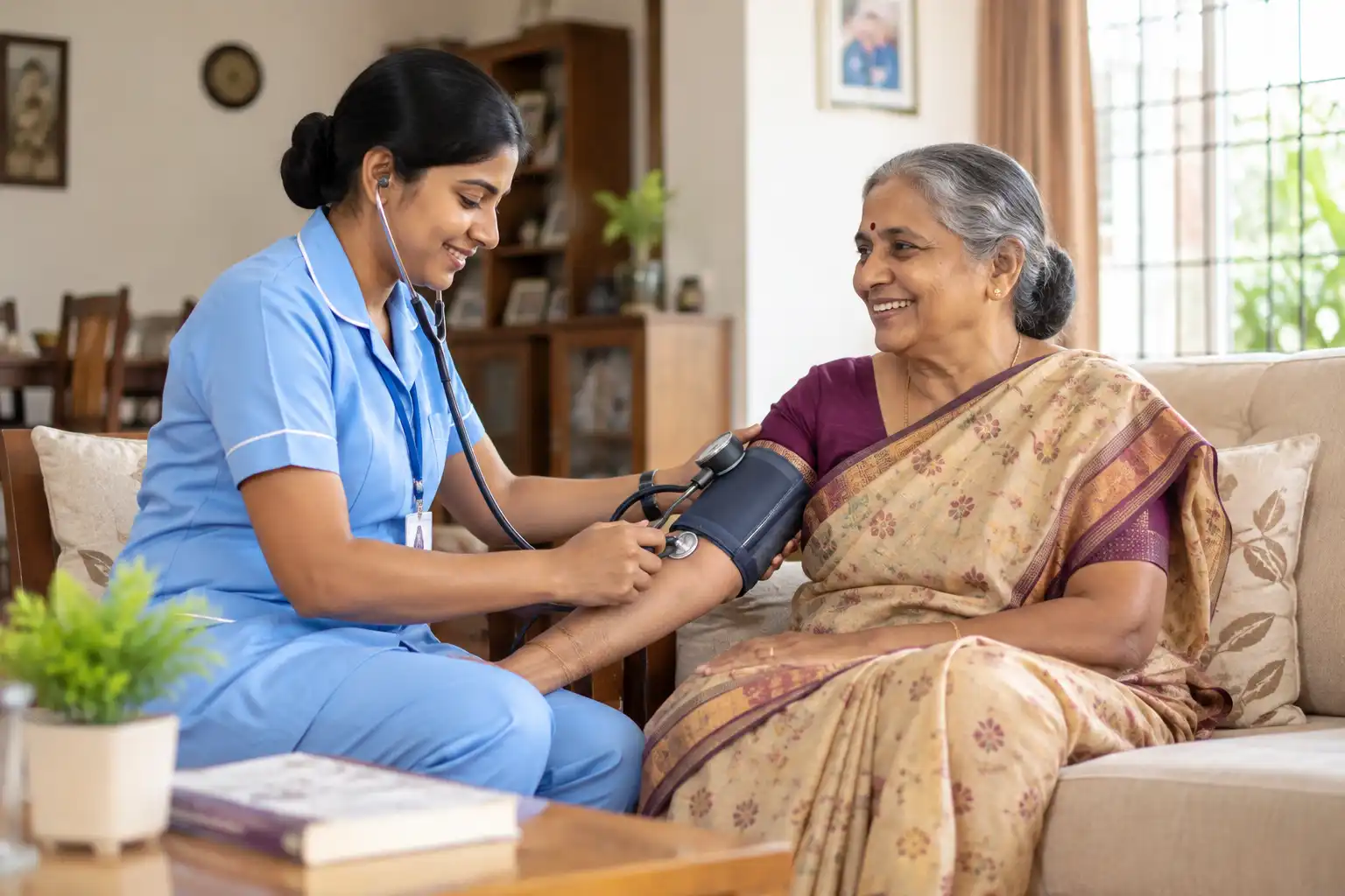 Rudra Home Healthcare Nurse Caring for Patient